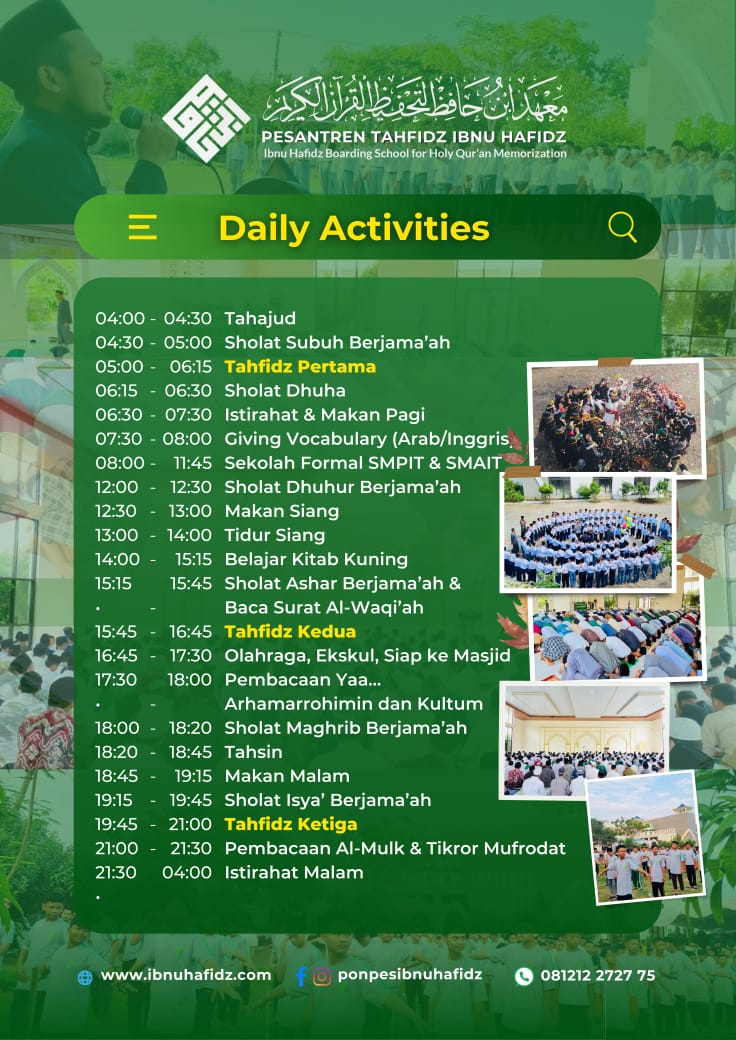 Infografis Aktivitas Santri Pondok Ibnu Hafidz